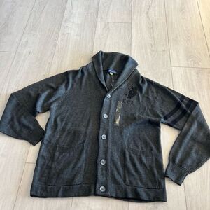 US Polo Assn Brown Cardigan Mens Embroidered Big Pony Logo Button Up USPA  size